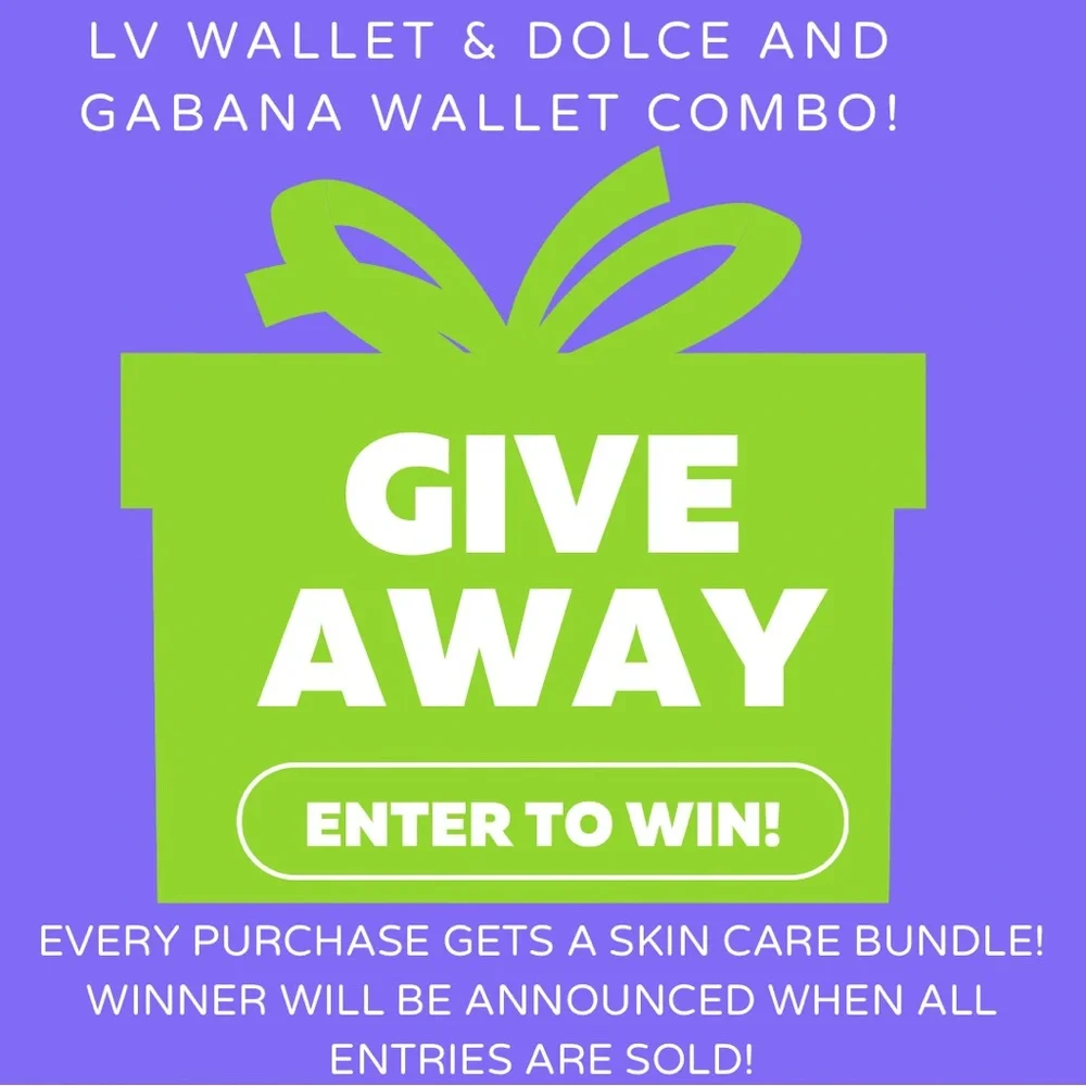 ** BUY NOW ** Giveaway Entry Skin Care Bundle - LV & Dolce & Gabana Wallet Combo - Picture 1 of 5